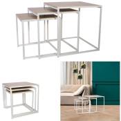 Table Gigogne Carree Blanche X3