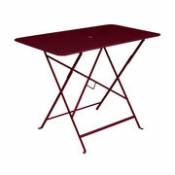 Table pliante Bistro / 97 x 57 cm - 4 personnes - Trou parasol - Fermob rouge en métal