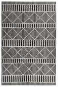Tapis outdoor/ indoor - motif géométrique - tissé noir 160x235 cm