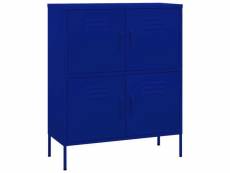 Vidaxl armoire de rangement bleu marine 80x35x101,5