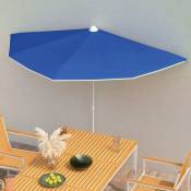 Vidaxl - Demi-parasol de jardin avec mât 180x90 cm Bleu azuré