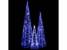 Vidaxl jeu de cônes lumineux à led acrylique bleu