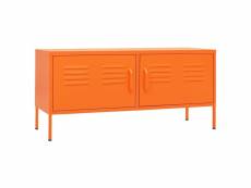 Vidaxl meuble tv orange 105x35x50 cm acier