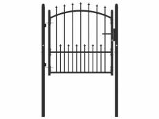 Vidaxl portail de clôture avec pointes acier 100x100 cm noir