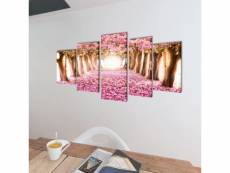 Vidaxl set de toiles murales imprimées cerisiers en fleurs 200 x 100 cm 241575