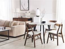 2 chaises en simili cuir blanc lynn 93620