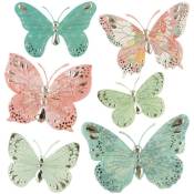 Atmosphera - Lot de 6 stickers Papillon - 30x30 cm créateur d'intérieur - Vert