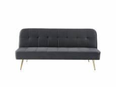 Banquette aroma convertible en velours anthracite 3