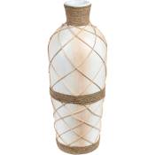 Beliani - Vase Décoratif Beige en Terre Cuite 62 cm Fait Main Fleurs Artificielles Rokan - Beige