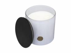 Bougie parfumée douceur de lin dans pot en verre blanc 1200 g - atmosphera