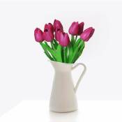Bouquet de 10 tulipes artificielles superbes en PU