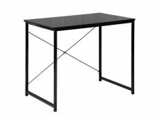 Bureau d’ordinateur.table de bureau en bois et acier.table de travail.80x60x70 cm. Noir