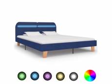 Cadre de lit avec led bleu tissu 180 x 200 cm cadre