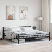 Cadre de lit Noir Acier 200 x 200 cm