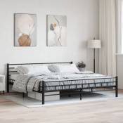 Cadre de lit Noir Acier 200 x 200 cm - Vidaxl