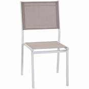 Chaise de jardin empilable Blanc 55x46 cm h 88 cm en Aluminium et textilène mod. Sullivan