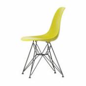 Chaise DSR - Eames Plastic Side Chair / (1950) - Pieds noirs - Vitra jaune en matière plastique
