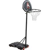 Dazhom - Panier de basket-ball sur pied 73×53×246cm avec deux roues, relevable en hauteur (panneau de basket-ball noir + filet blanc)