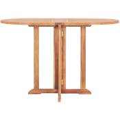 Design In - Table de jardin pliable Table d'appoint, Table de Balcon, papillon 120x70x75 cm Bois teck solide OIB1968E