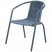 Fauteuil chaise Vette en rotin gris avec structure