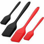 Groofoo - 4 pièces Brosse à badigeonner,Premium Pinceau pour Barbecue,l'huile Silicone Pinceau résistant,Pinceaux de Barbecue en Silicone,Résistant