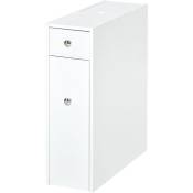 Homcom - Support papier toilette - porte-papier toilette - armoire pour papier toilette - 2 tiroirs, coffre - mdf blanc - Blanc