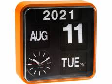 Horloge en plastique mini flip 24.5 cm orange