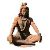 Jardinex - Statue jardin Shiva assis 90 cm - Gris 90