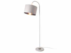 Lampadaire moderne lampe sur pied design métal textile 173 cm blanc helloshop26 03_0005251