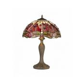 Lampe de table Tiffany Clio 2 Ampoules Violet/Rose 40,5 Cm - Violet