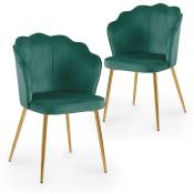 Lot de 2 chaises design en velours vert garance - vert