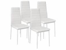 Lot de 4 chaises de salle à manger hombuy blanc en simili cuir