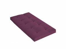 Matelas futon coton couleur - aubergine, dimensions - 90 x 190 cm