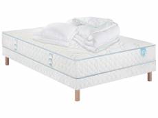 Matelas ressorts 140x190 + sommier + couette + 2 oreillers