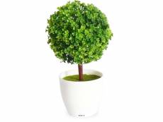 "mini plante topiaire vert déco h 25 cm en pot plastique