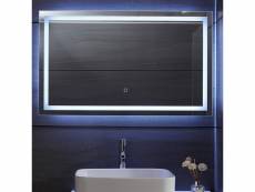 Miroir de salle de bain led tactile mural 3 en 1 éclairage blanc froid chaud neutre anti buée miroir lumineux cosmétique de maquillage 100 x 60 cm hel