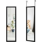 Miroir Pleine Longueur, 120 x 33 cm, Crochets de Porte pour Suspension Porte ou Mural, Idéal pour Chambre à Coucher, Noir - Costway