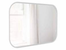 Miroir rectangulaire rebord caoutchouc 61 x 91 cm hub blanc