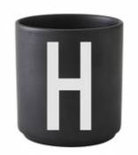 Mug A-Z / Porcelaine - Lettre H - Design Letters noir en céramique
