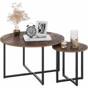 Mvpower - Table Basse / Table d'Appoint, Rond Vintage