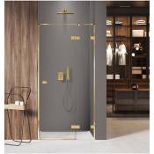 Otitec - Porte de douche 100 cm doré pivotante droite
