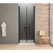 Otitec - Porte de douche battante 120 cm noir rhodes