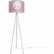 Paco Home - Lampe pour enfants Lampadaire Chambre d'enfant Lampe avec motif lune E27 Trois Pieds Blanc, Rose (Ø45.5 cm)