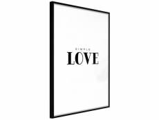 Paris prix - affiche murale encadrée "simple love" 40 x 60 cm noir