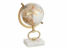 Paris prix - globe sur pied en marbre "mappemonde" 27cm or