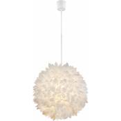 Plafonnier pendule en forme de fleur flore abat-jour blanc dans un ensemble comprenant une source de lumière LED