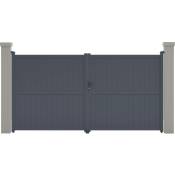 Portail aluminium Maurice - 349.5 x 180.9 cm - Gris