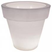 Pot de fleurs lumineux Vas-Two Light - Serralunga blanc en plastique