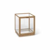 Rangement Miru / 40 x 40 x H 42 cm - Verre & chêne - Ferm Living bois naturel en verre