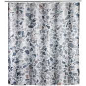 Rideau de douche Original Terrazzo, rideau de douche 180x200 cm, lavable en machine et waterproof, 12 anneaux rideau de douche en plastique blanc